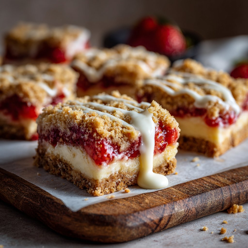 Shortbread Strawberry Cream Bars