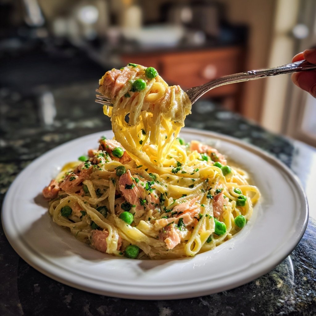 Saffron Cream Salmon Pasta