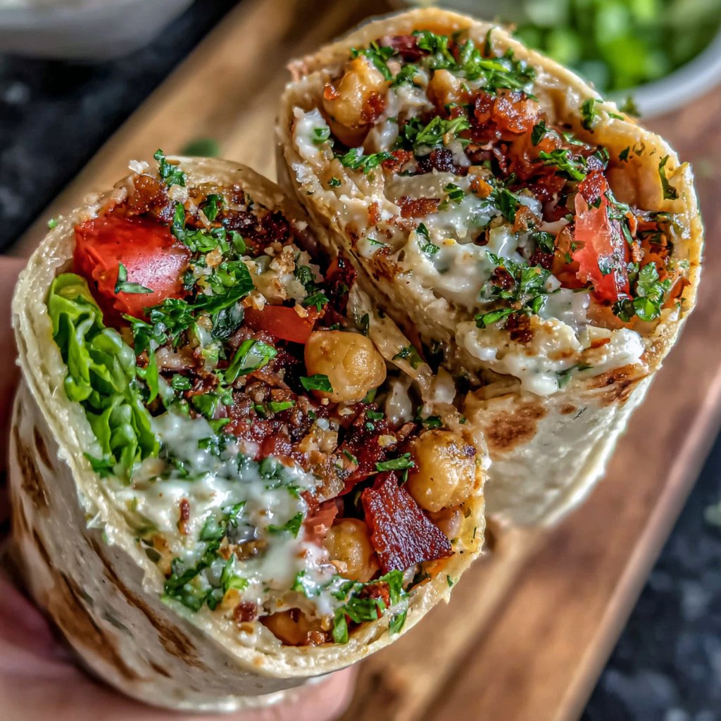 Crispy Chickpea Lunch Wraps