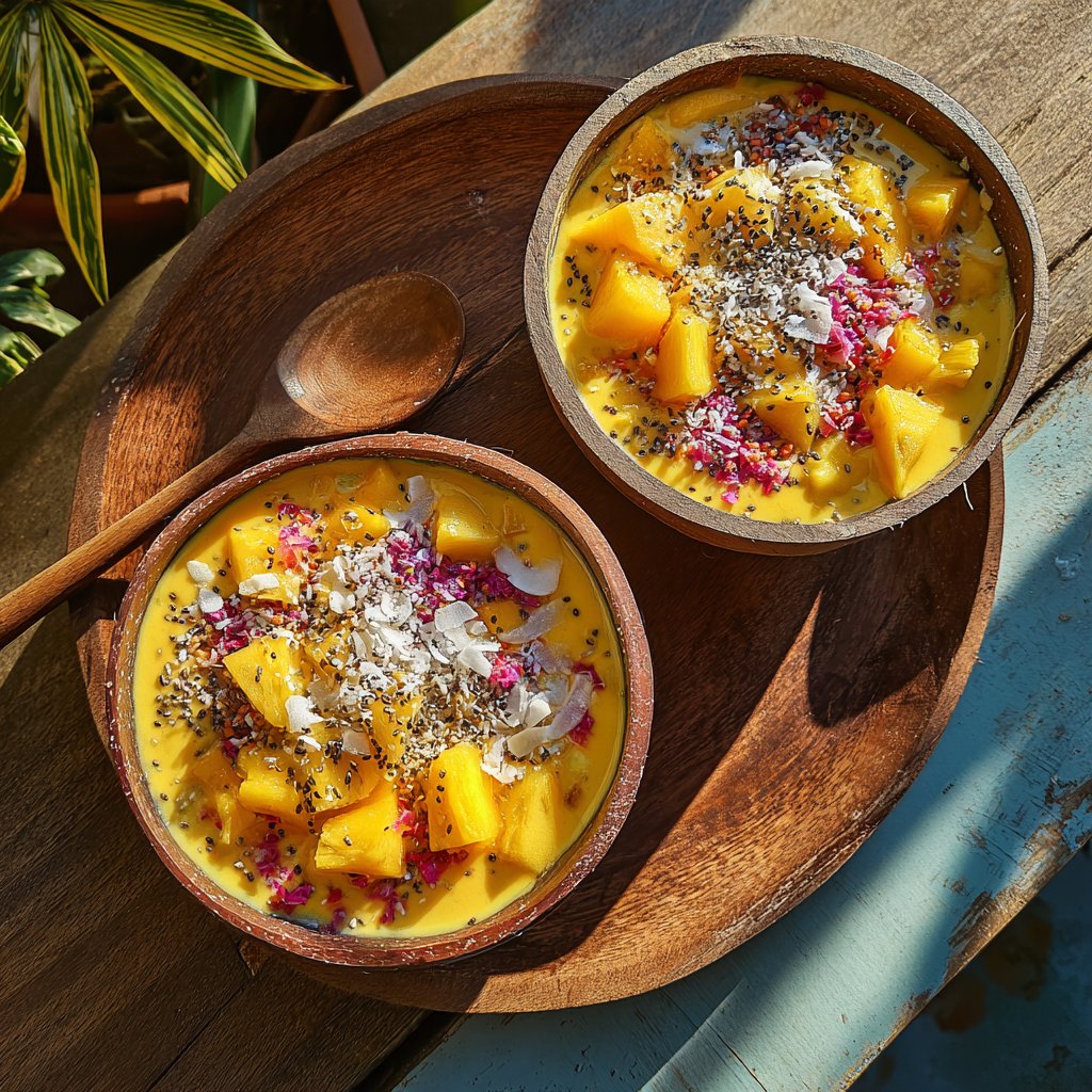 Pineapple Mango Smoothie Bowls