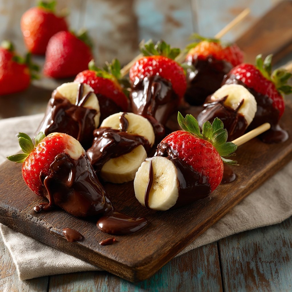 Chocolate Dipped Fruit Skewers